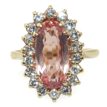 Load image into Gallery viewer, Imperial Topaz and Diamond Halo Ring in 18k Yellow Gold