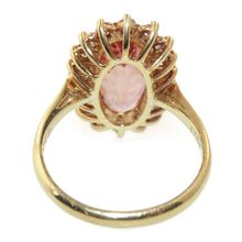 Load image into Gallery viewer, Imperial Topaz and Diamond Halo Ring in 18k Yellow Gold