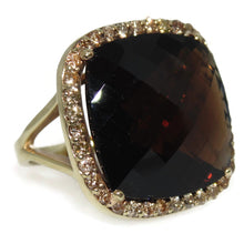 Load image into Gallery viewer, 30.0 carats Smokey Topaz Diamonds Statement Ring in 14k Yellow Gold