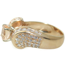 Load image into Gallery viewer, Oval Imperial Topaz and Diamonds Ring in 14k Yellow Gold