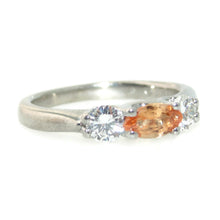 Load image into Gallery viewer, Marquise Imperial Topaz and Diamonds Ring in 14k White Gold