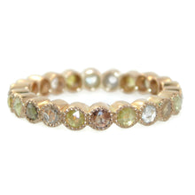 Load image into Gallery viewer, Champagne Yellow Brown Diamond Eternity Ring in 14k Yellow Gold