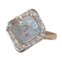 Load image into Gallery viewer, Custom-Made Slice Diamond Ring in 14k Rose Gold