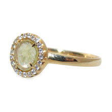 Load image into Gallery viewer, Round Shape Yellow Slice Diamond Ring in 18k Yellow Gold
