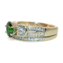 Load image into Gallery viewer, 14k Yellow Gold Ring w/ Green Tsavorite Garnet and Diamond
