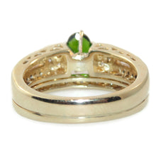 Load image into Gallery viewer, 14k Yellow Gold Ring w/ Green Tsavorite Garnet and Diamond