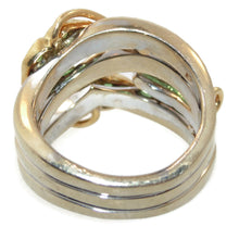 Load image into Gallery viewer, Green Tsavorite Garnet Ring with Diamond in 14k Yellow and White Gold