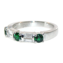 Load image into Gallery viewer, Green Tsavorite Garnet Ring with Diamond in Platinum