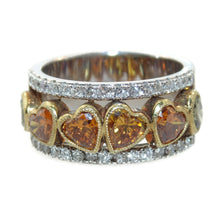 Load image into Gallery viewer, Heart Shaped Champagne Diamond Ring