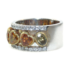Load image into Gallery viewer, Heart Shaped Champagne Diamond Ring in Two-Tone Gold