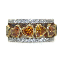 Load image into Gallery viewer, Heart Shaped Champagne Diamond Ring in Two-Tone Gold