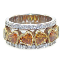 Load image into Gallery viewer, Heart Shaped Champagne Diamond Ring in Two-Tone Gold
