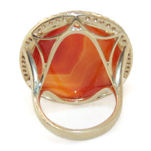 Load image into Gallery viewer, 14k Yellow Gold Carnelian Oval Stone Ring with Diamonds