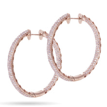 Load image into Gallery viewer, Inside Outside Diamond Hoop Earrings