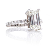 Load image into Gallery viewer, Custom-Made Emerald Cut Diamond Ring in Platinum
