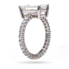 Load image into Gallery viewer, Custom-Made Emerald Cut Diamond Ring in Platinum