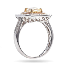 Load image into Gallery viewer, Custom-Made Double Halo 18k White/Rose/Yellow Diamond Ring