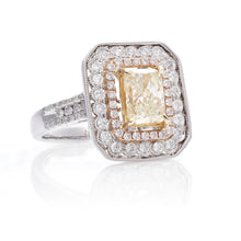 Load image into Gallery viewer, Custom-Made Double Halo 18k White/Rose/Yellow Diamond Ring