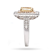 Load image into Gallery viewer, Custom-Made Double Halo 18k White/Rose/Yellow Diamond Ring