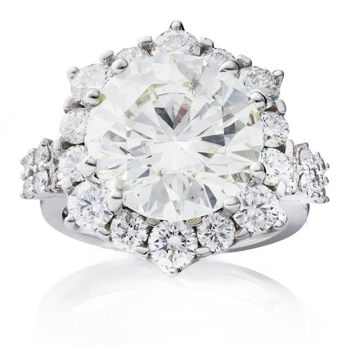 8 carat Diamond Ring in 18k White Gold