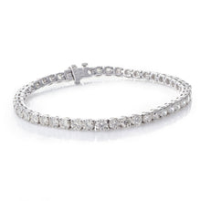 Load image into Gallery viewer, Round Cut Diamond Tennis Bracelet 9 Carats in 14k White Gold