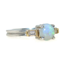 Load image into Gallery viewer, Estate Opal Ring in Platinum and 18k Yellow Gold with Diamond Accents