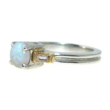 Load image into Gallery viewer, Estate Opal Ring in Platinum and 18k Yellow Gold with Diamond Accents
