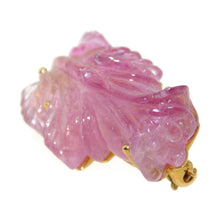 Load image into Gallery viewer, Estate Pink Tourmaline Carved Brooch in 14k Yellow Gold