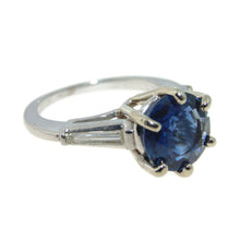 Load image into Gallery viewer, Sapphire Platinum Diamond Ring