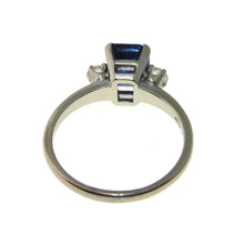 Load image into Gallery viewer, Vintage Sapphire 14k White Gold Diamond Ring