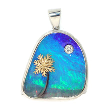 Load image into Gallery viewer, Tahitian Artist Platinum 18k Diamond Sapphire Australian Pendant