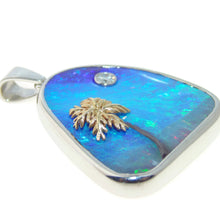 Load image into Gallery viewer, Unique One Of A Kind Tahitian Artist Platinum 18k Diamond Sapphire Australian Opal Statement Pendant