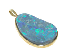 Load image into Gallery viewer, Natural Black Opal 18k Yellow Gold Statement Pendant