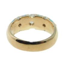 Load image into Gallery viewer, Estate Australian Opal Diamond Band Ring in 14k Yellow Gold