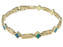 Load image into Gallery viewer, Estate 14k Yellow Gold Australian Opal Chain Bracelet
