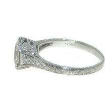 Load image into Gallery viewer, Vintage Round Brilliant Diamond Engagement Ring in Platinum