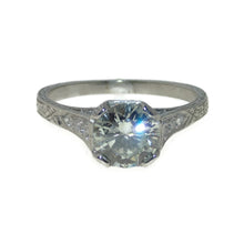 Load image into Gallery viewer, Vintage Round Brilliant Diamond Engagement Ring in Platinum