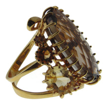 Load image into Gallery viewer, Estate Statement Smokey Quartz Ring in 14k Yellow Gold
