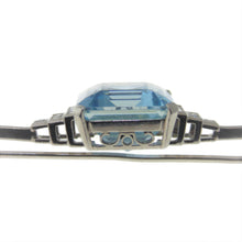 Load image into Gallery viewer, Vintage Art Deco Aquamarine Diamond Brooch in Platinum
