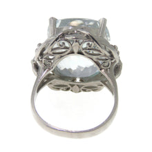 Load image into Gallery viewer, Estate Aquamarine Diamond Ring in Platinum