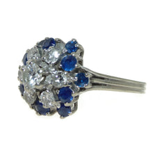 Load image into Gallery viewer, Vintage Sapphire and Diamond Ring in 14k White Gold