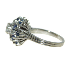 Load image into Gallery viewer, Vintage Sapphire and Diamond Ring in 14k White Gold