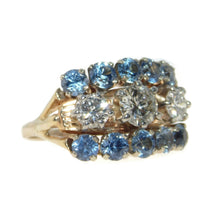 Load image into Gallery viewer, Estate Sapphire and Diamond Ring in 14k Yellow Gold