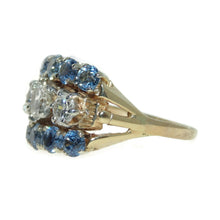 Load image into Gallery viewer, Estate Sapphire and Diamond Ring in 14k Yellow Gold