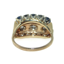 Load image into Gallery viewer, Estate Sapphire and Diamond Ring in 14k Yellow Gold