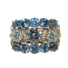 Load image into Gallery viewer, Estate Sapphire and Diamond Ring in 14k Yellow Gold