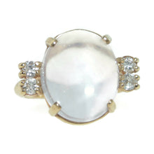 Load image into Gallery viewer, Star Moonstone and Diamond Ring in 14k Yellow Gold
