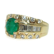 Load image into Gallery viewer, Estate 18k Yellow Gold Emerald Statement Ring