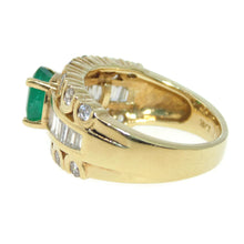 Load image into Gallery viewer, Estate 18k Yellow Gold Emerald Statement Ring
