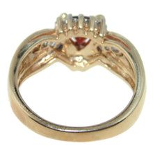 Load image into Gallery viewer, Estate Natural Garnet Statement Diamond Ring in 14k Yellow Gold